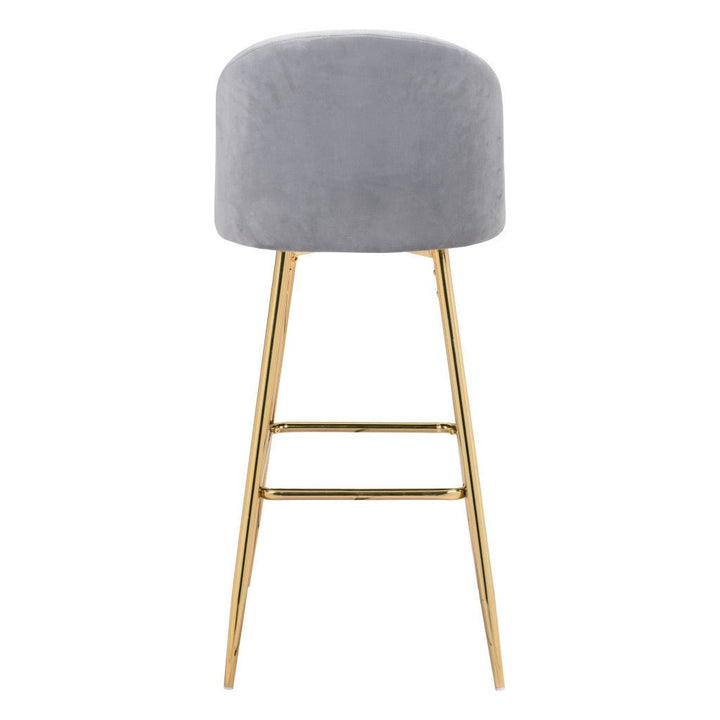 30" Gray And Gold Steel Low Back Bar Height Bar Chair Image 5