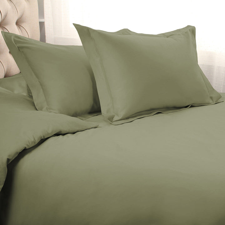 Sage Queen Cotton Blend 1500 Thread Count Washable Duvet Cover Set Image 2