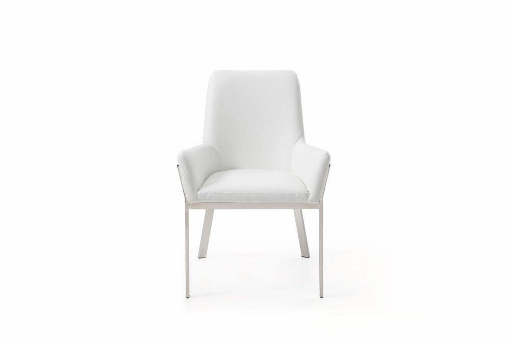 White Faux Leather Dining Chair Image 2