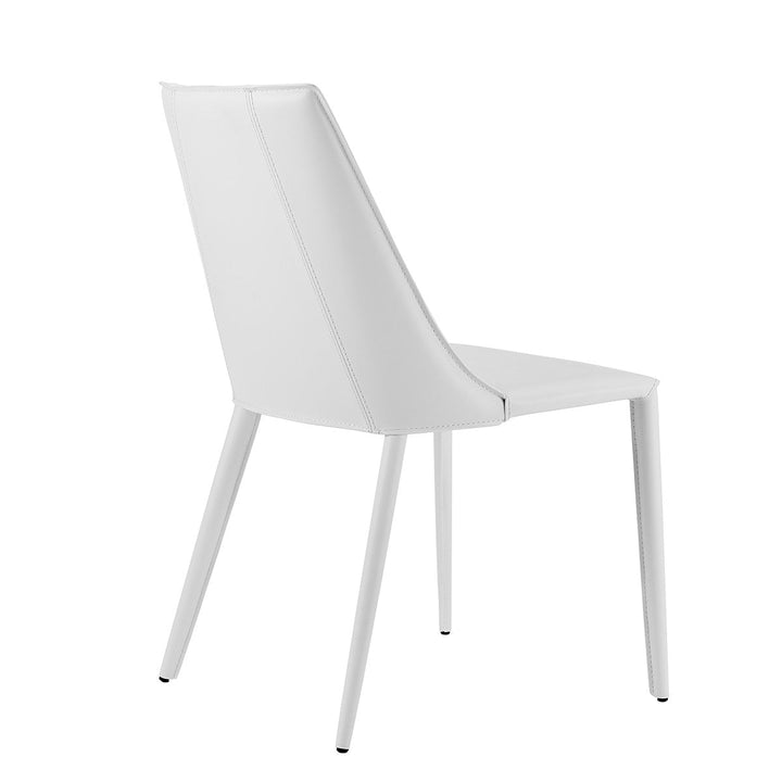 Sleek All White Faux Leather Dining or Side Chair Image 4