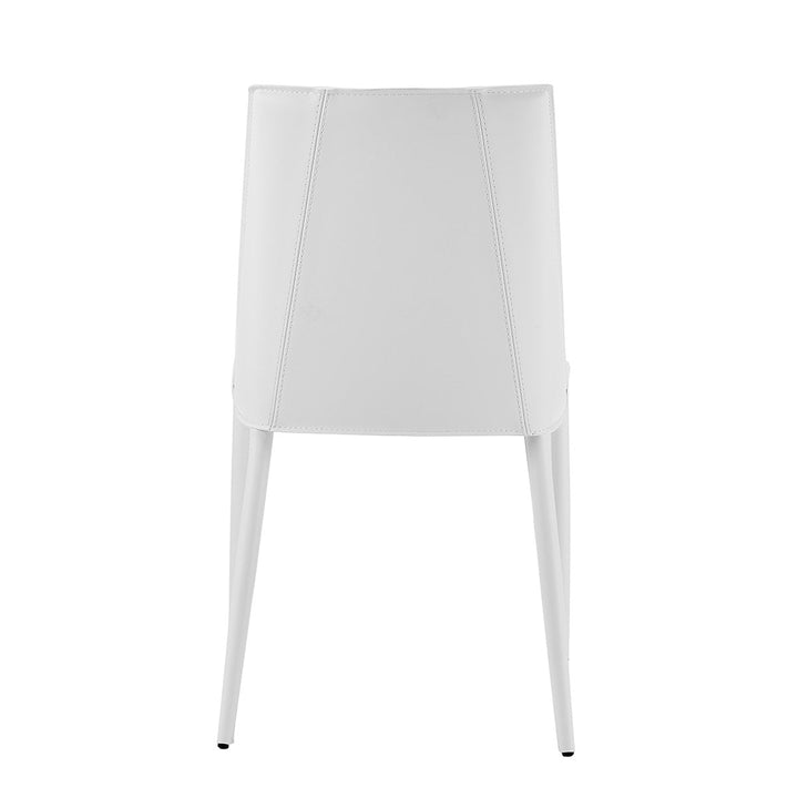 Sleek All White Faux Leather Dining or Side Chair Image 5