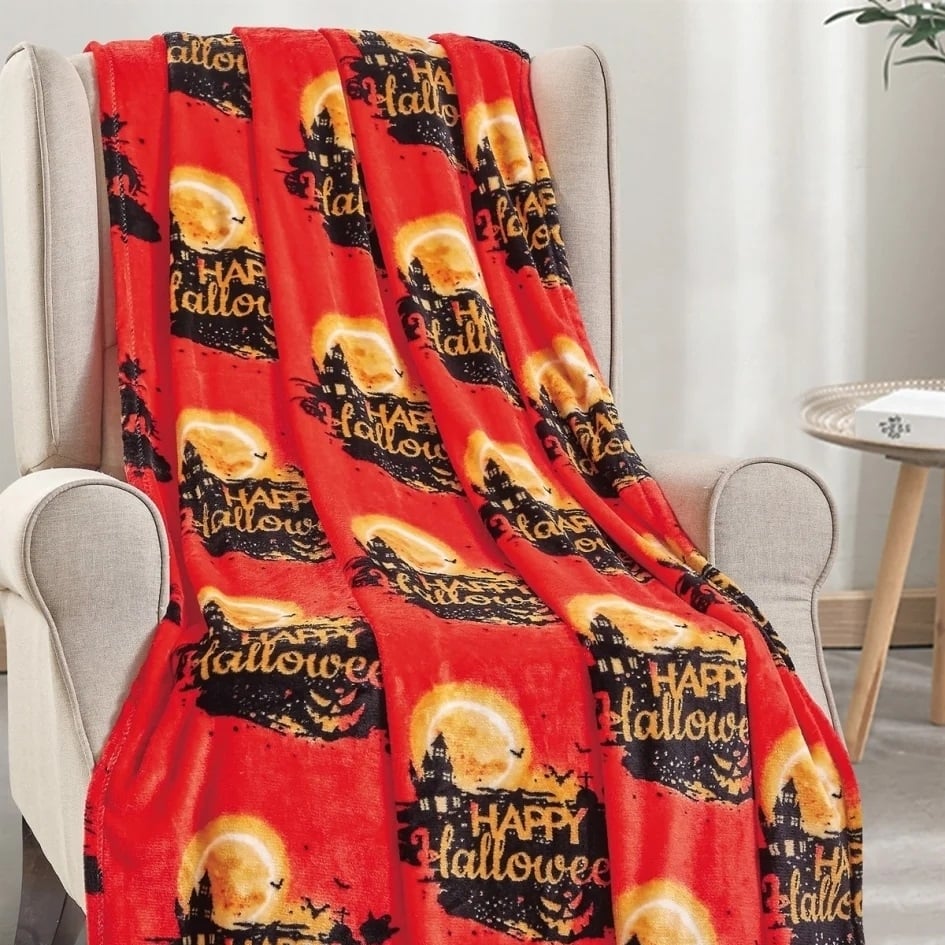 Halloween Throw Blanket 50x60 Soft Cozy Plush Travel Friendly Machine Washable Image 5