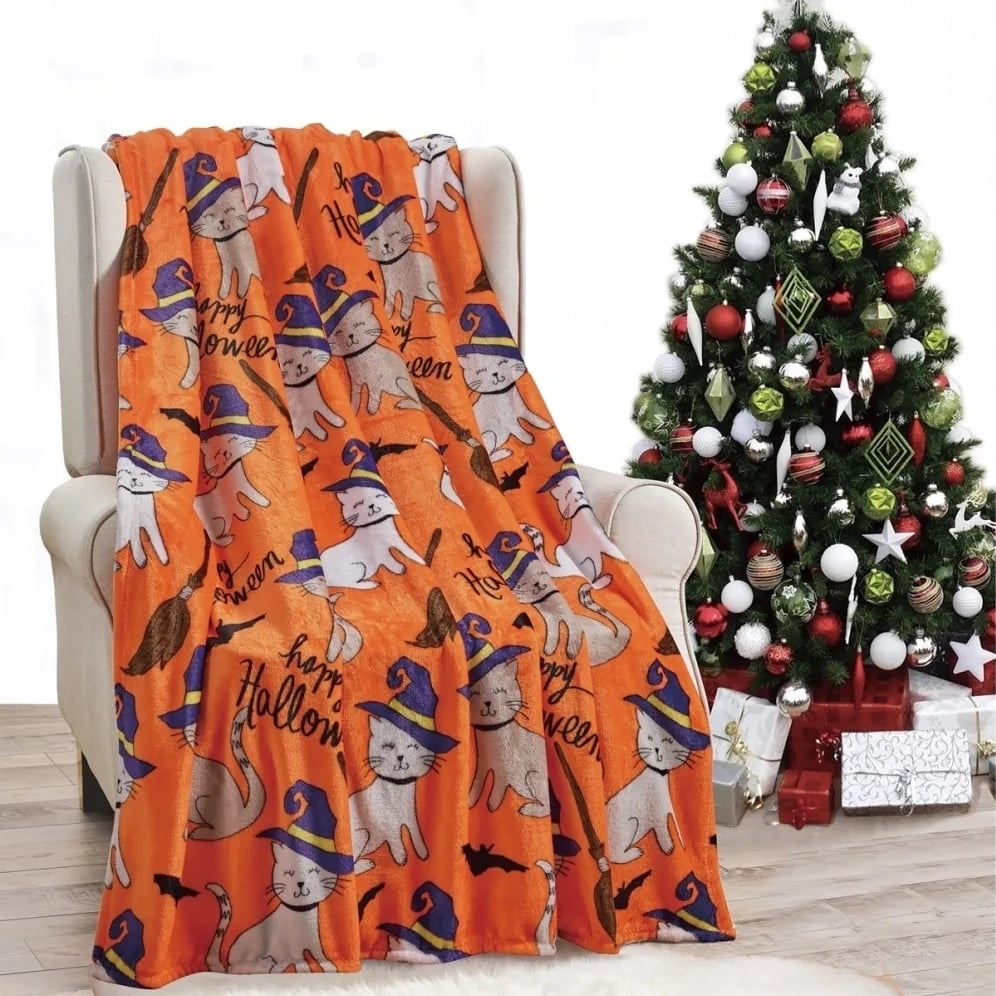 Halloween Throw Blanket 50x60 Soft Cozy Plush Travel Friendly Machine Washable Image 1