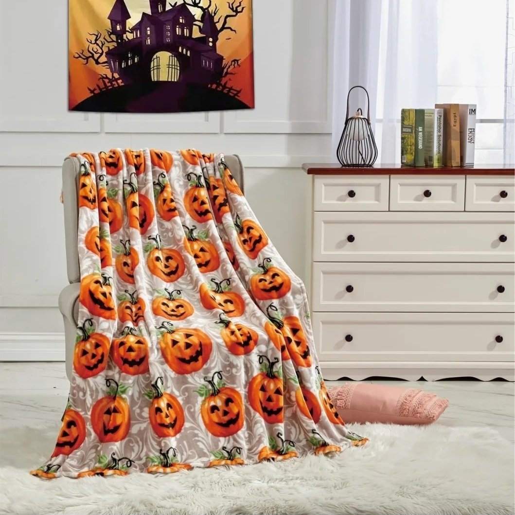 Halloween Throw Blanket 50x60 Soft Cozy Plush Travel Friendly Machine Washable Image 1