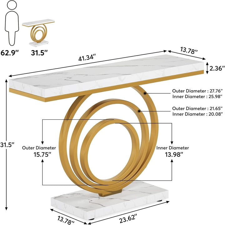 Tribesigns 41-Inch Gold Entryway Table, Modern Console Table, Contemporary Accent Table for Living Room, Hallway, Image 6