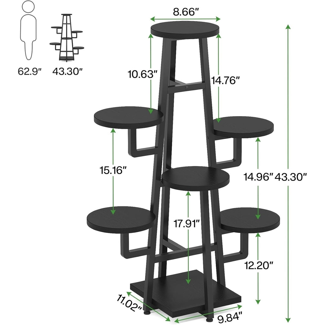 Tribesigns 7 Tier Tall Plant Stand Indoor Wood Metal Corner Shelf Multicolor Image 6