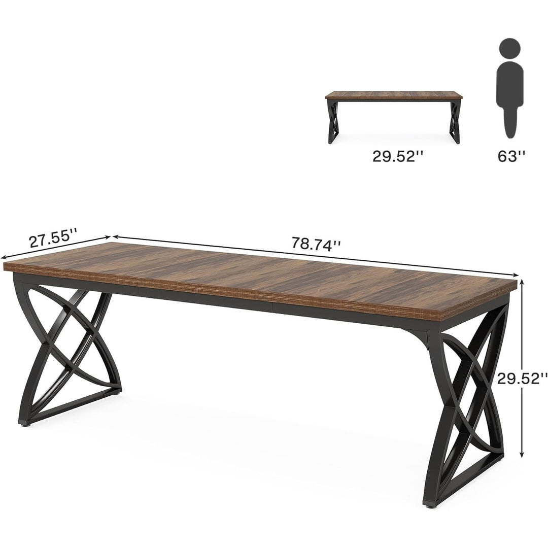 Tribesigns 78.7" Extra Long 2 Person Desk with Spacious Desktop and Heavy Duty Metal Frame, Large Dual Desk Study Image 6