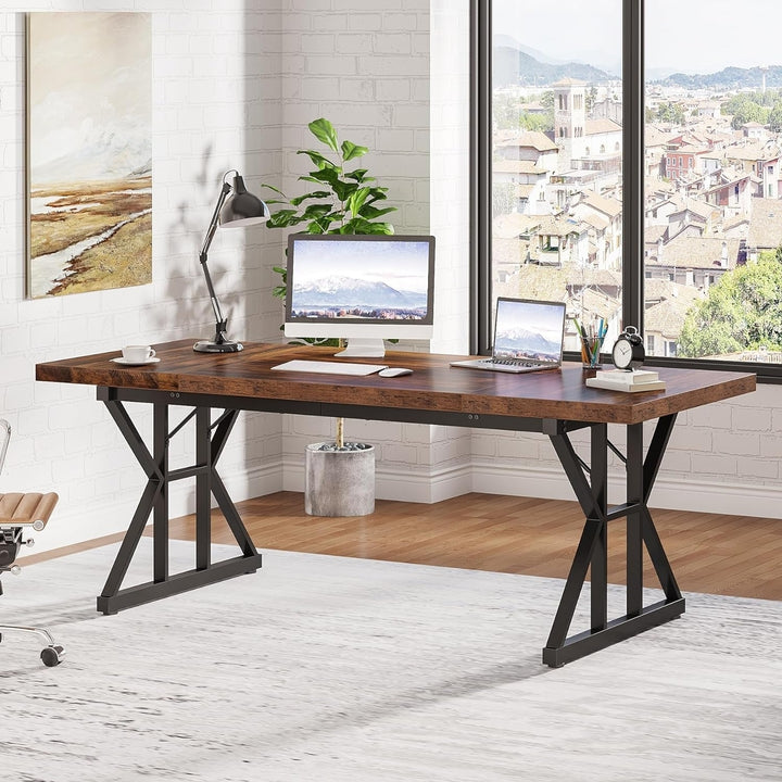 Tribesigns 70.8 Inch Executive Desk Modern Large Simple Style Home Office Image 2