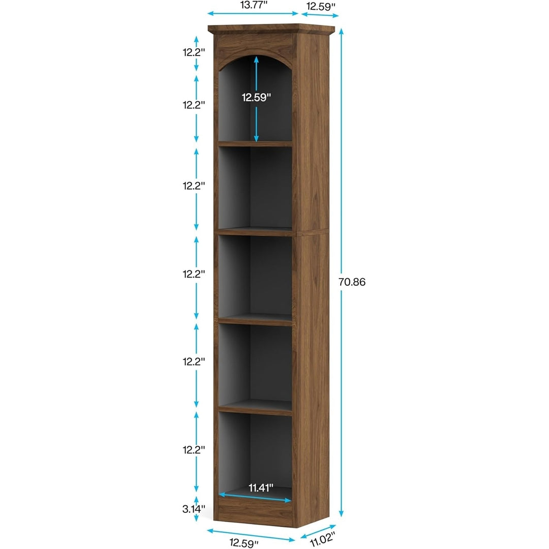 Tribesigns 70.9-Inch Tall Narrow Bookcase, Modern 5-Tier Cube Bookshelf with Storage,Slim Corner Display Shelves Image 6