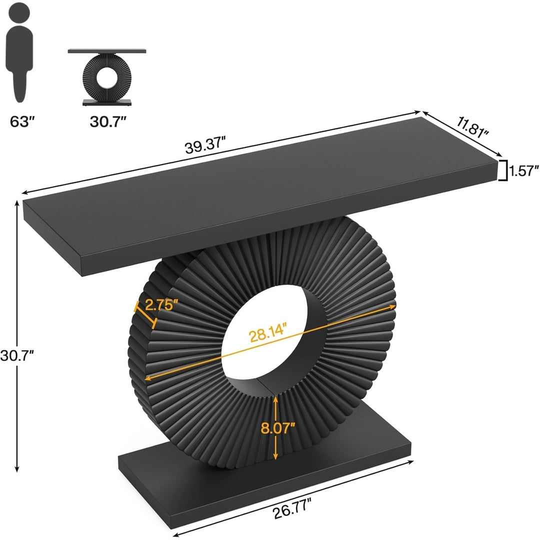 Tribesigns Modern Wood Console Table 40 Inch Entryway Accent Table Geometric Base Image 6