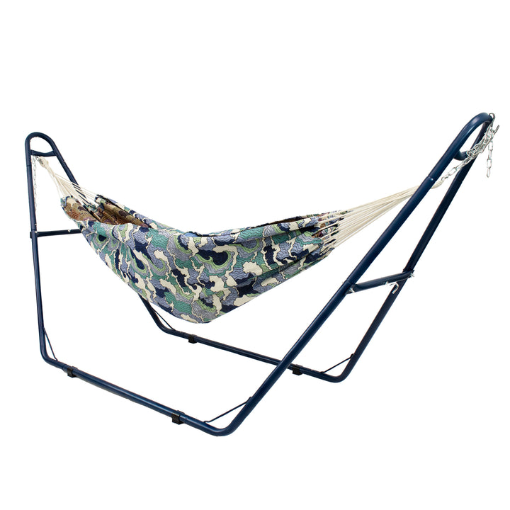 Sunnydaze Powder-Coated Steel Universal Hammock Stand - Blue - 124 in Image 5