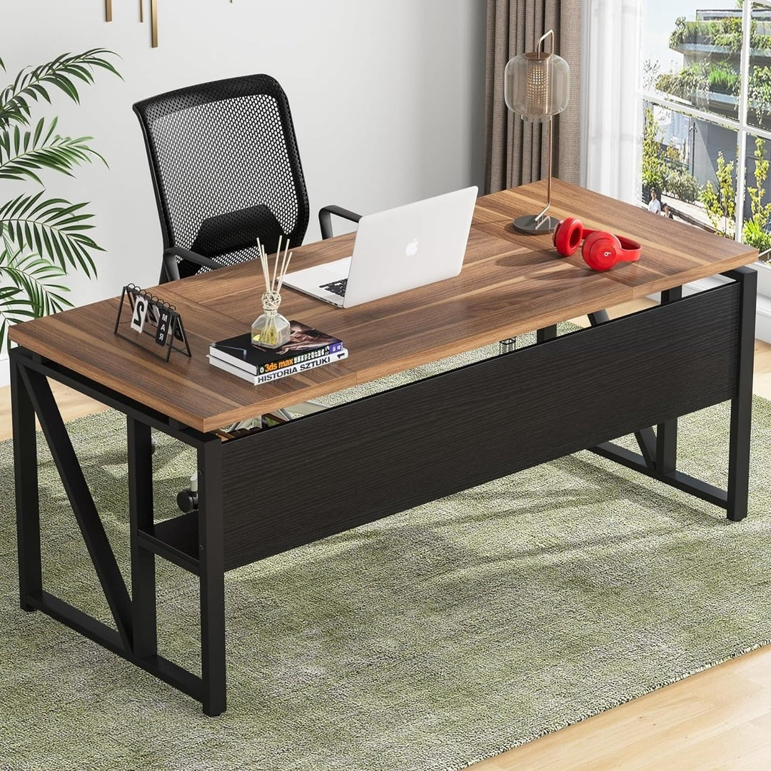 Tribesigns 63 L-Shaped Desk with Drawer Cabinet Home Office Furniture Set Image 3