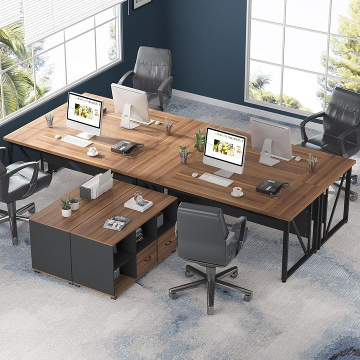 Tribesigns 63-Inch L-Shaped Executive Desk with 47-Inch File Cabinet Storage Image 5