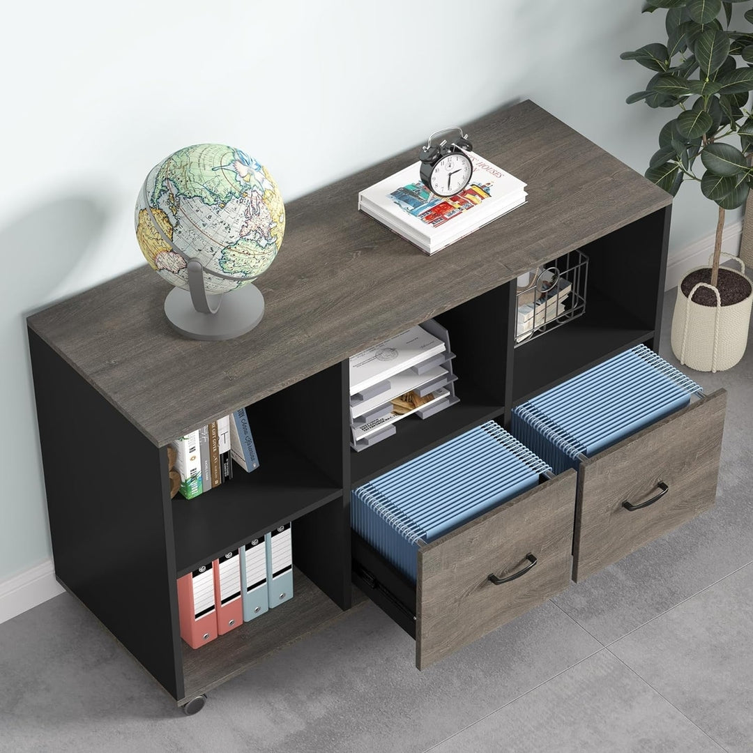 Tribesigns 63-Inch Executive Desk with 47-Inch Mobile File Cabinet, L-Shaped Computer Desk with Drawers and Storage Image 4