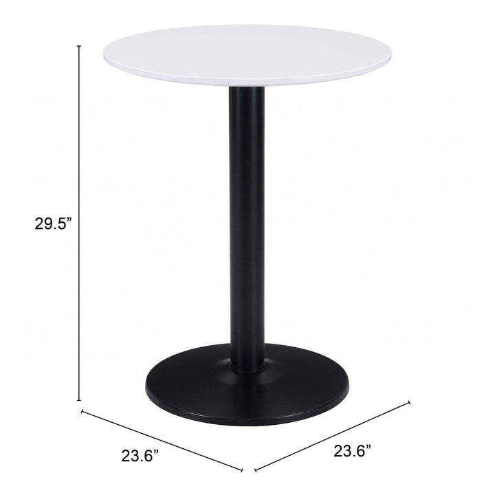 24" Black And White Round End Table Image 1