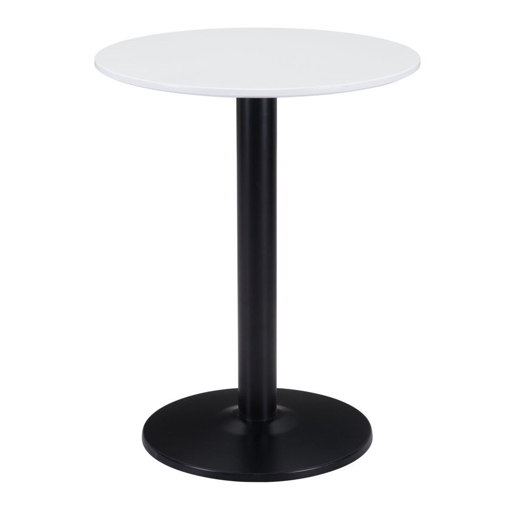 24" Black And White Round End Table Image 6