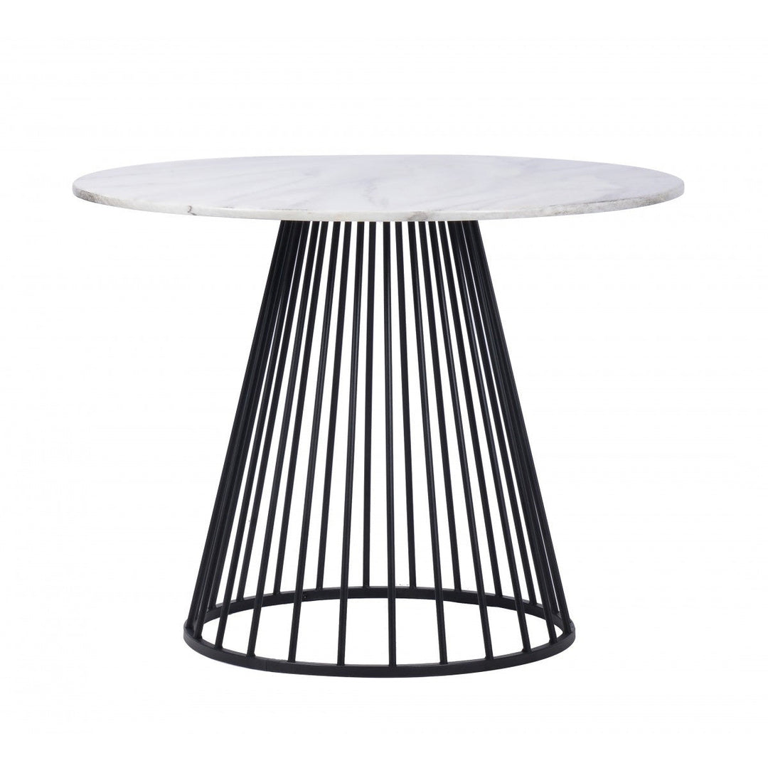 43" White And Black Rounded Manufactured Wood And Metal Dining Image 2