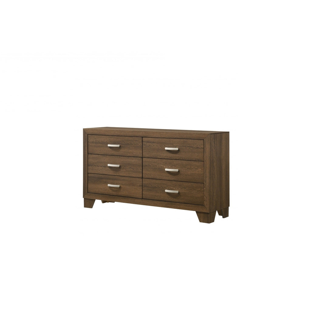 59" Brown Solid and Manufactured Wood Six Drawer Double Dresser Image 5