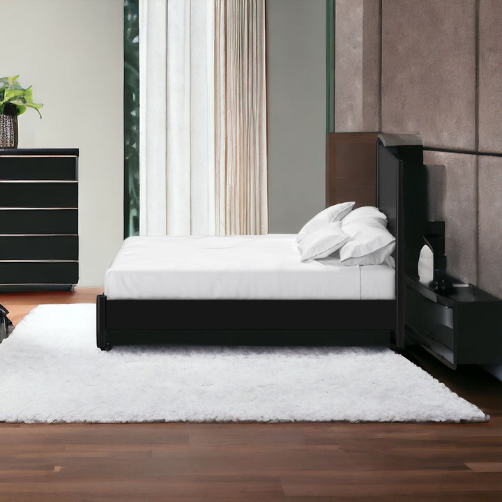 Black Solid and Manufactured Wood California King Bed Image 8