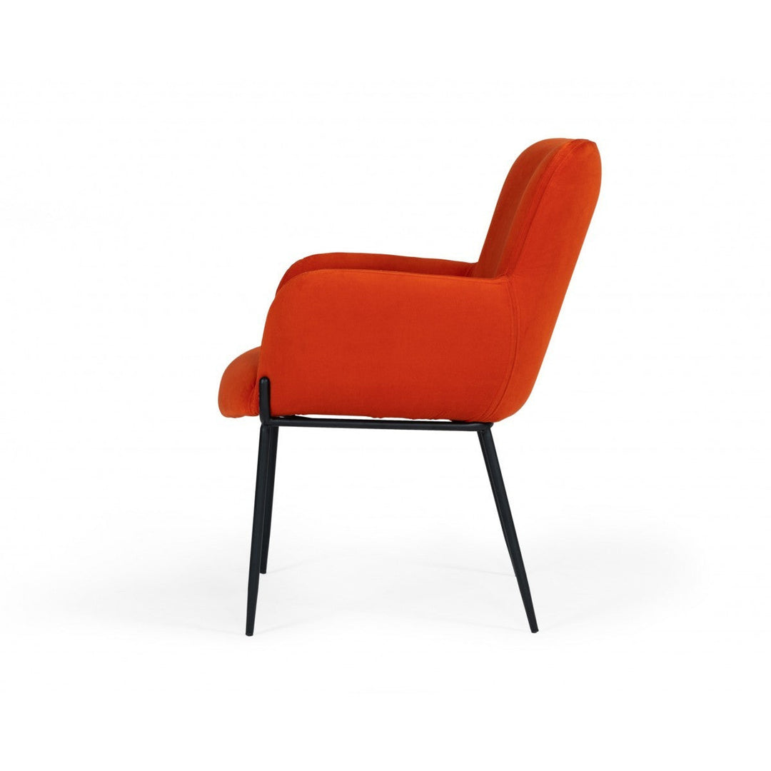 Orange Velvet Dining Chair Image 3
