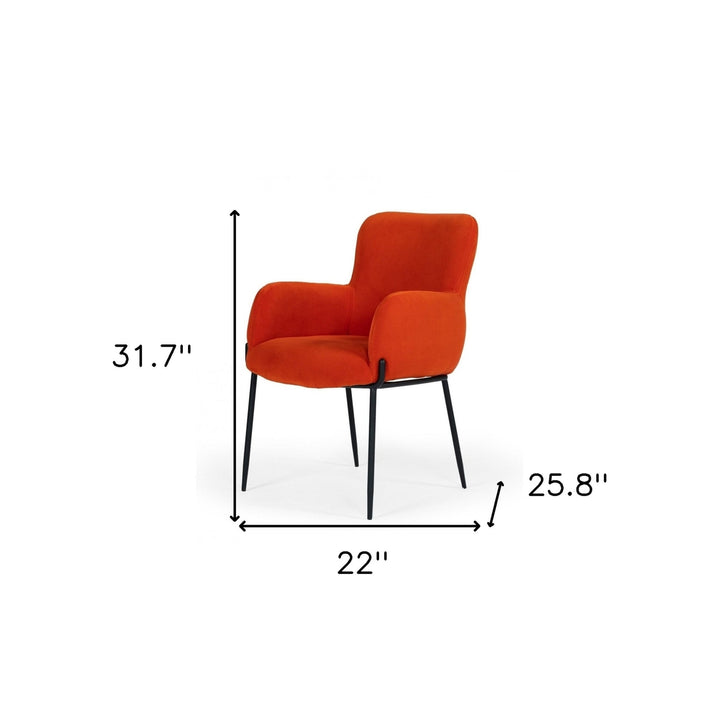 Orange Velvet Dining Chair Image 6