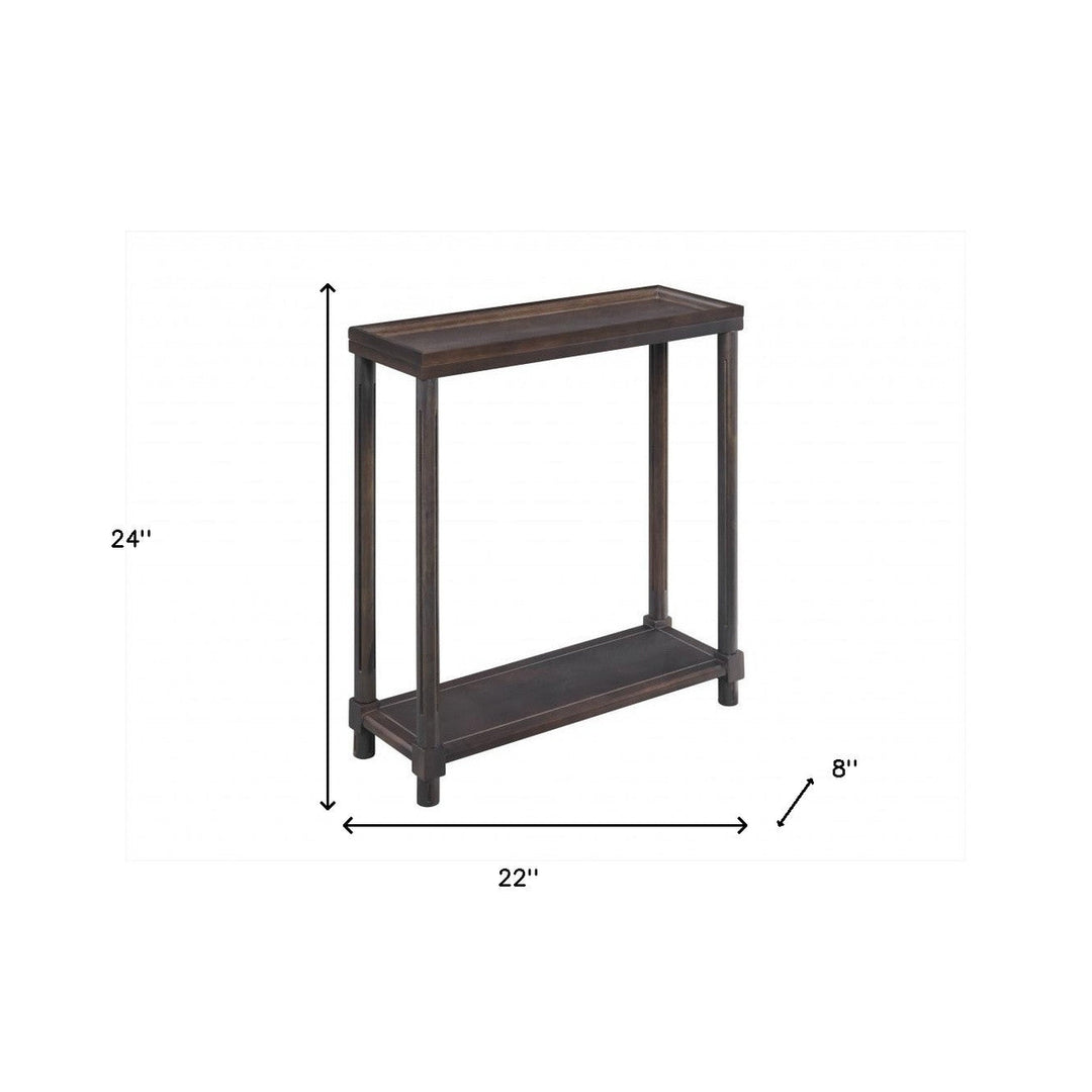 Set Of Two 22" Espresso Solid Wood End Tables With Shelf Image 9