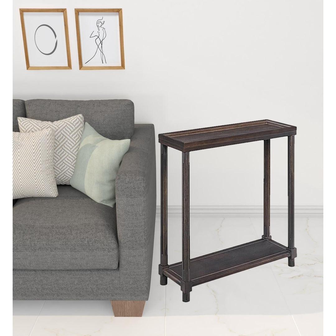 Set Of Two 22" Espresso Solid Wood End Tables With Shelf Image 10