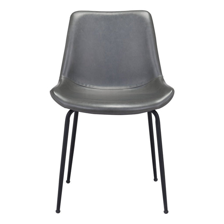 Set of Two Gray and Black Top Shelf Modern Rugged Dining Chairs Image 6