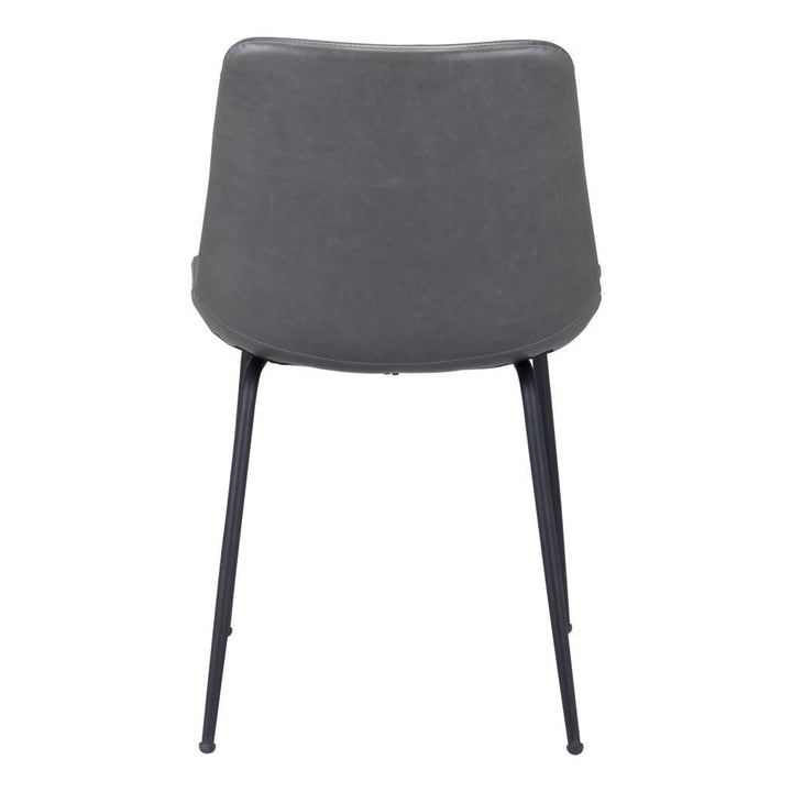 Set of Two Gray and Black Top Shelf Modern Rugged Dining Chairs Image 7