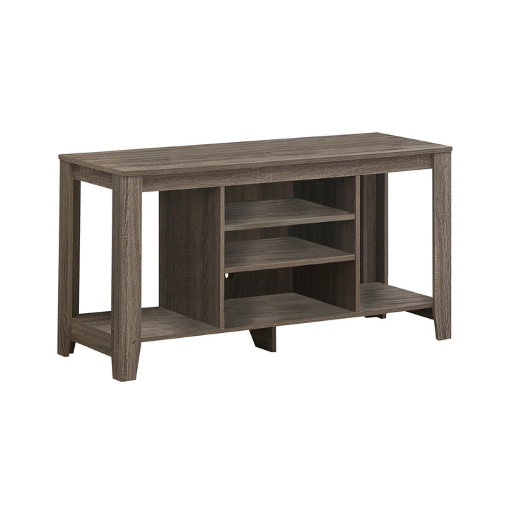 17" Deep Taupe Open Shelving TV Stand Image 7