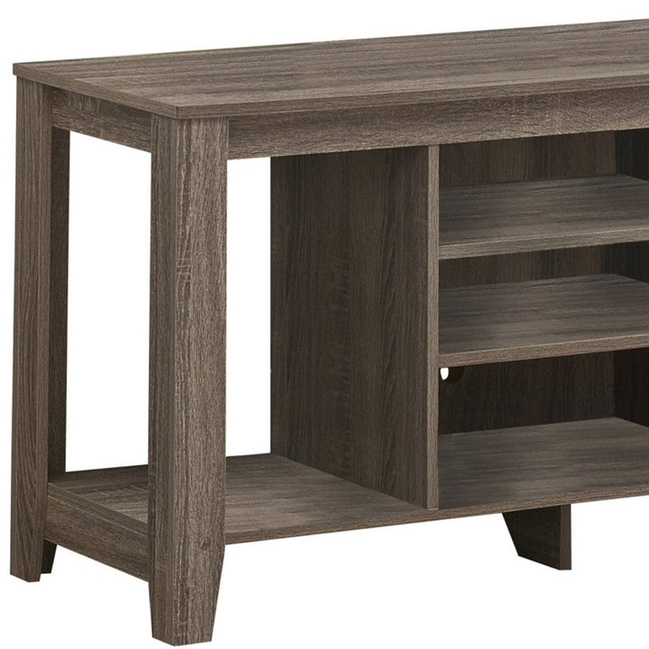 17" Deep Taupe Open Shelving TV Stand Image 11