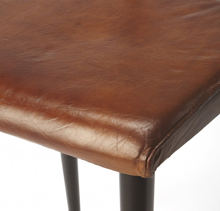 15" Brown Faux Leather Side Chair Image 3