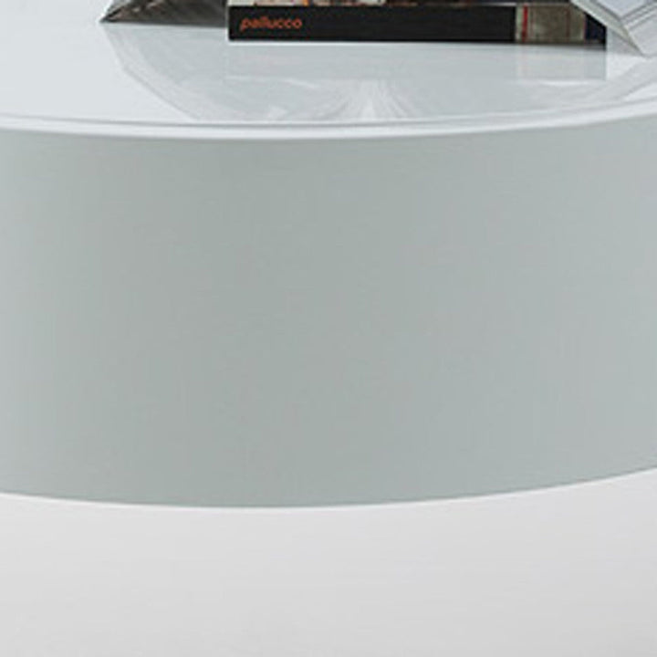 16" White Lacquer Stainless Steel Nightstand Image 4