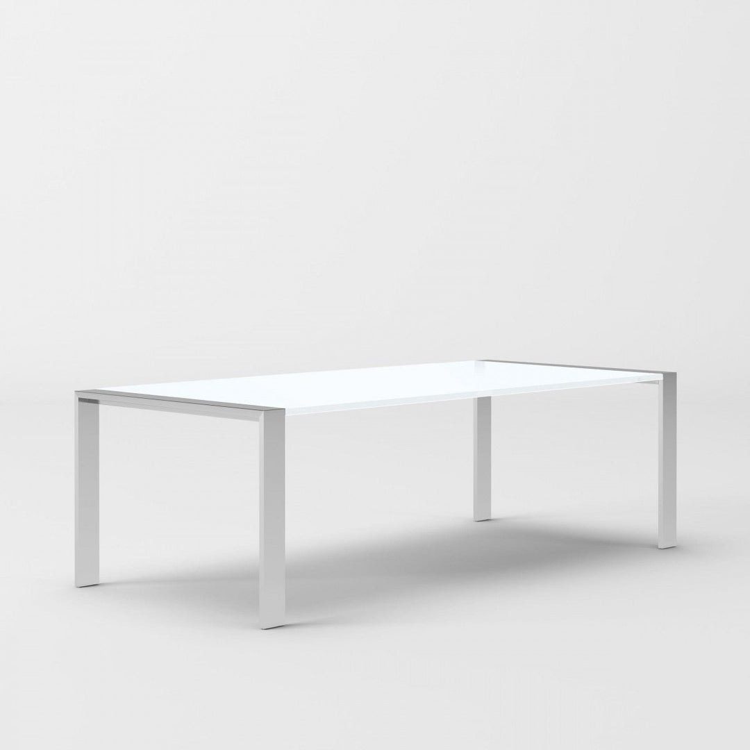 95" White And Chrome Rectangular Manufactured Wood And Stainless Steel Dining Image 2