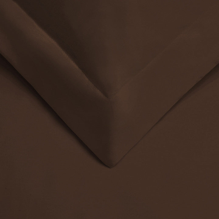 Dark Brown King Cotton Blend 400 Thread Count Washable Duvet Cover Set Image 3