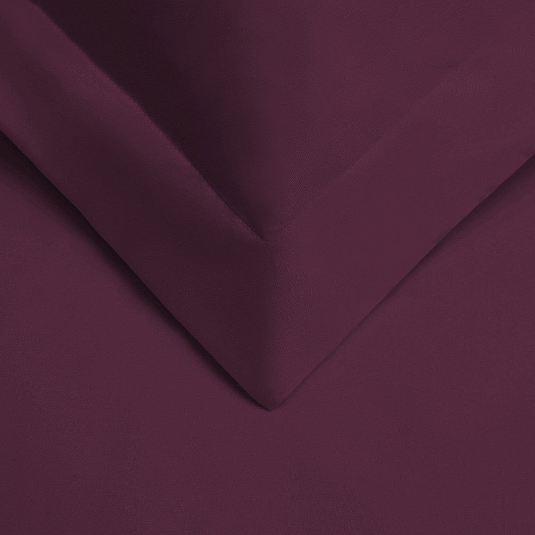 Plum Twin Cotton Blend 400 Thread Count Washable Duvet Cover Set Image 3