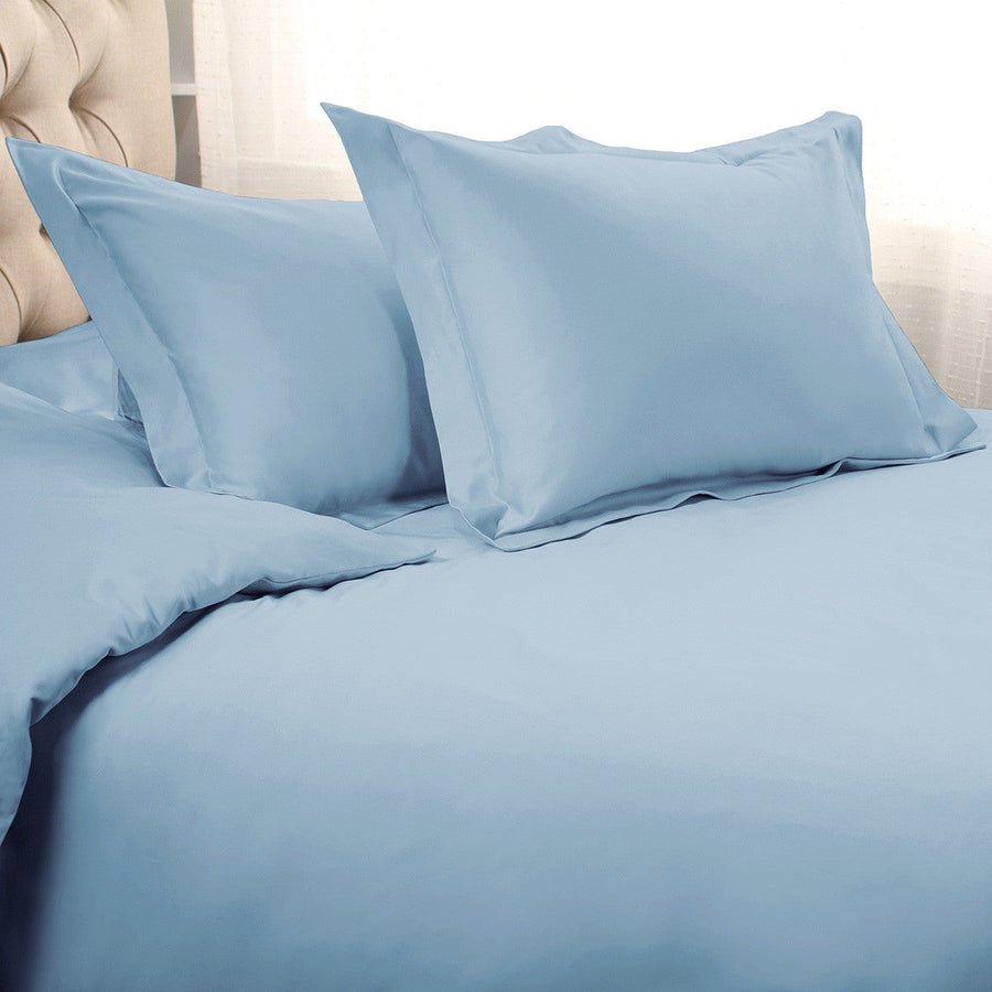 Light Blue King Cotton Blend 1200 Thread Count Washable Duvet Cover Set Image 1