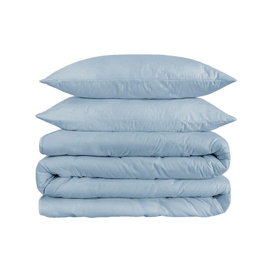 Light Blue King Cotton Blend 1200 Thread Count Washable Duvet Cover Set Image 3