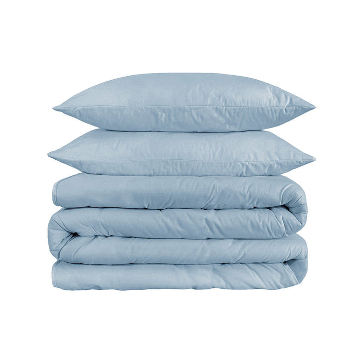 Light Blue King Cotton Blend 1200 Thread Count Washable Duvet Cover Set Image 3