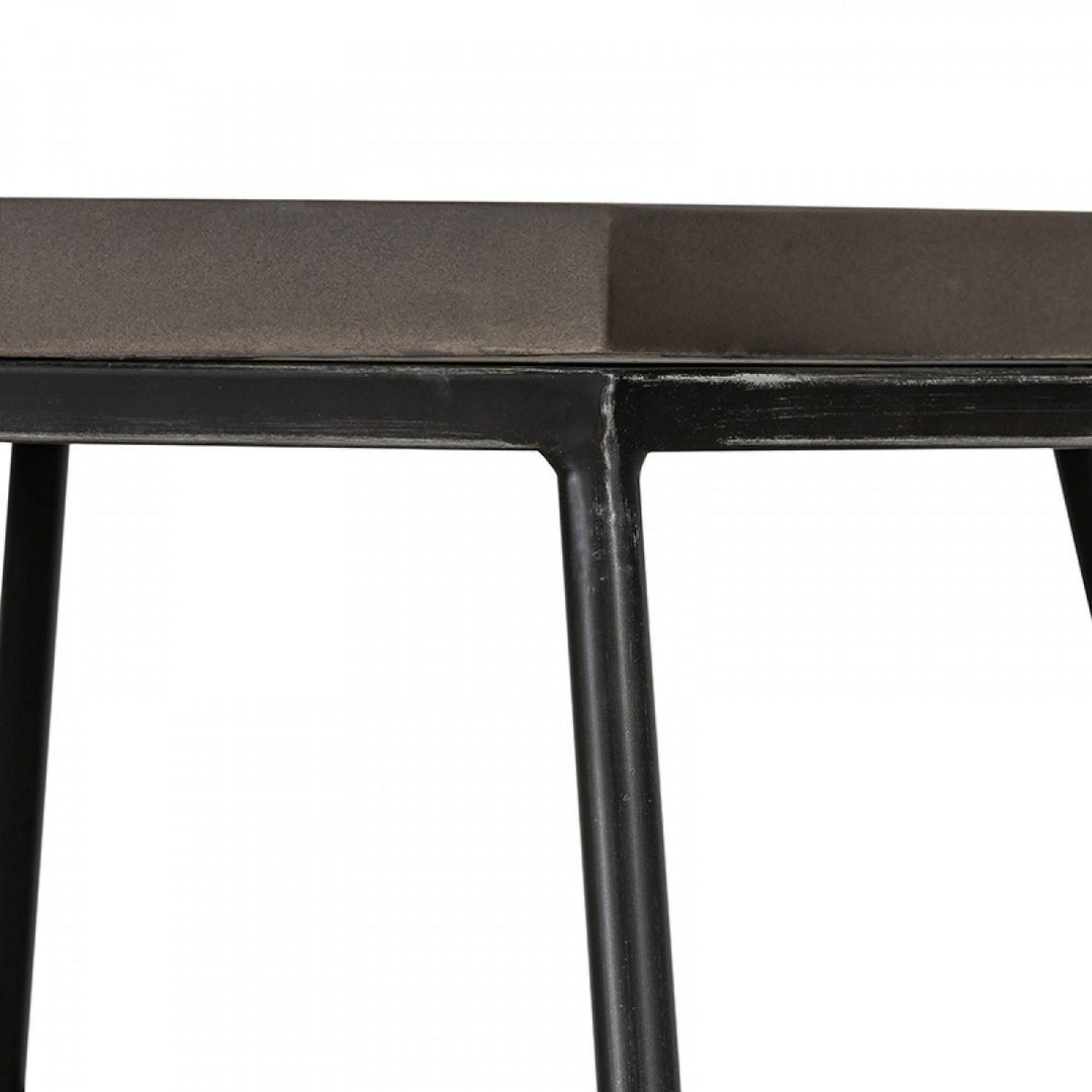 Modern Gray Concrete and Black Metal Hexagonal End Table Image 6