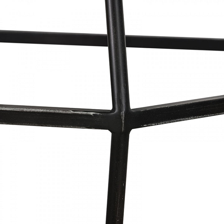 Modern Gray Concrete and Black Metal Hexagonal End Table Image 8