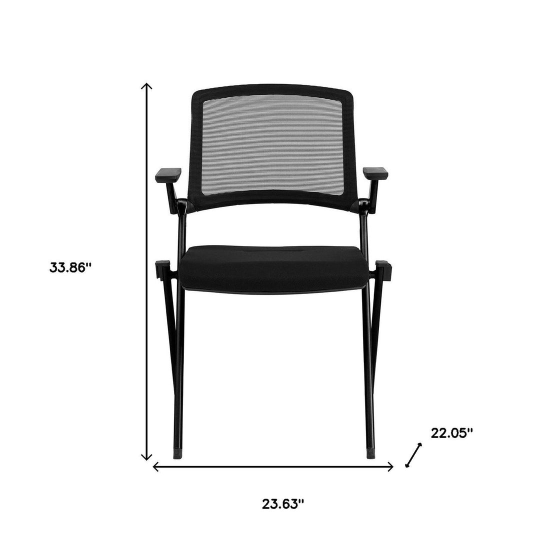 Set of Two Black Mesh Conference Office Chair Image 2