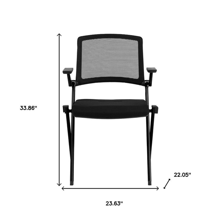 Set of Two Black Mesh Conference Office Chair Image 2