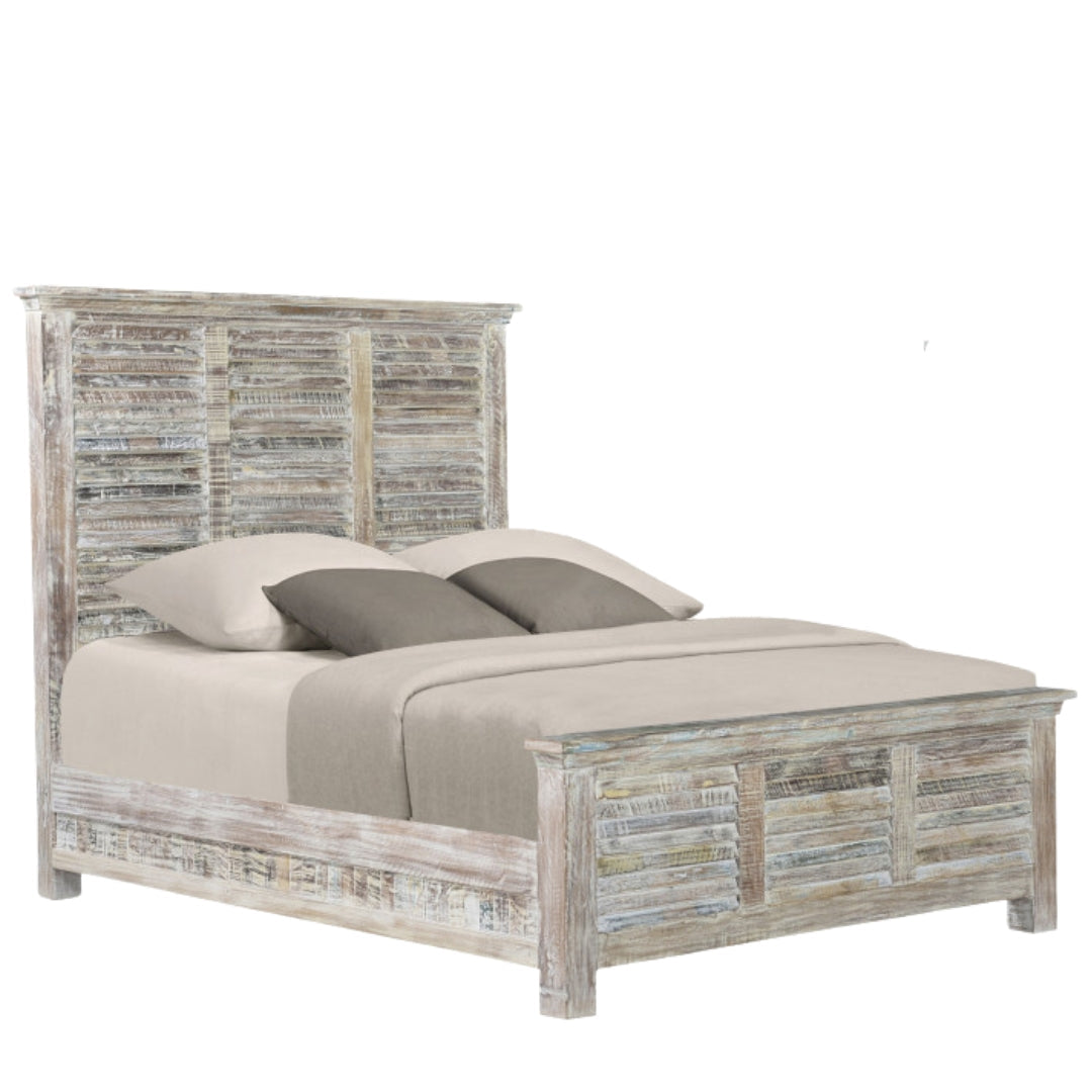 Shutter Solid Wood King Gray Bed Image 7