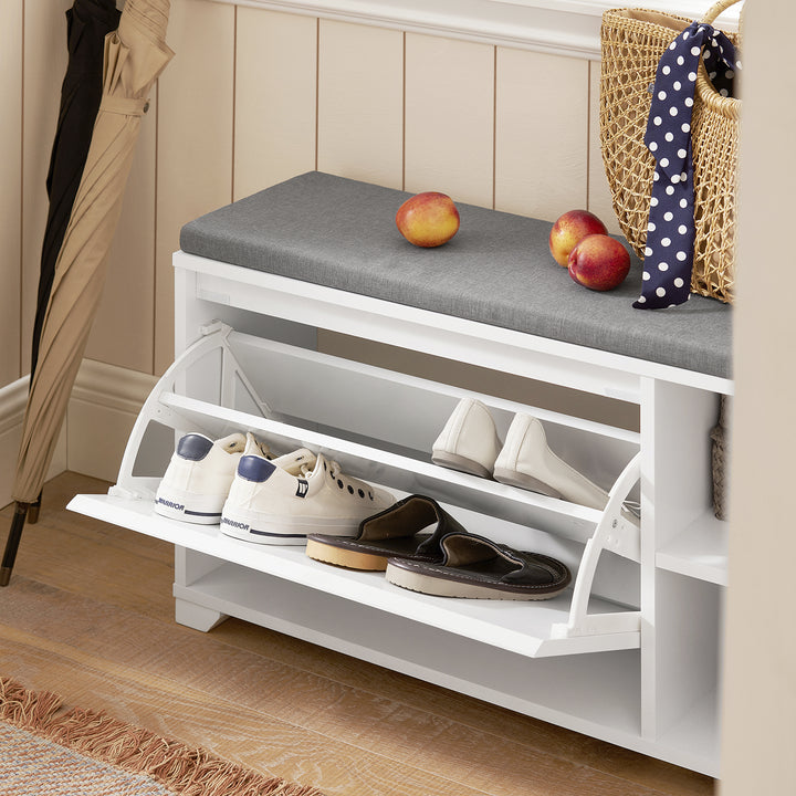 Haotian FSR119-W Hallway Shoe Bench Rack Storage with Cushion 35.4in Width Image 4