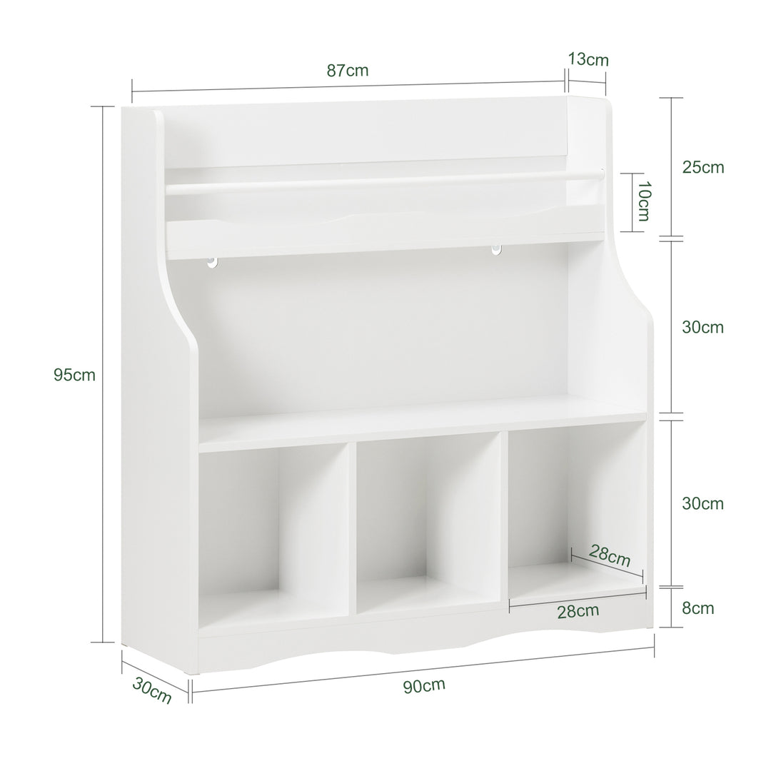 Haotian KMB57-W Kids Bookcase 3 Tier Storage Organizer for Children Ages 3+ Image 2