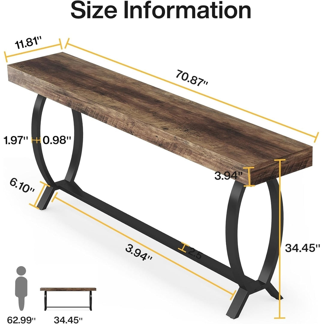 Tribesigns 70.87-Inch Long Narrow Console Table for Entryway, Farmhouse Sofa Table with Metal Legs, Ideal for Hallways, Image 6