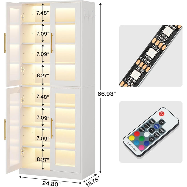 Tribesigns 8-Tier Tall Shoe Cabinet with Acrylic Doors LED Lights Storage Rack Image 6