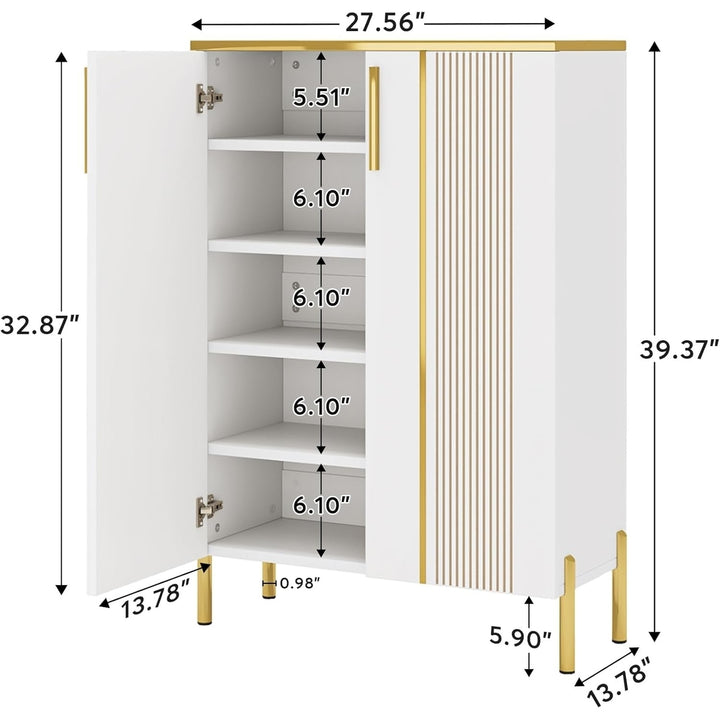 Tribesigns 6-Tier Shoe Storage Cabinet White Wooden Rack Adjustable Shelves 24 Pairs Image 6