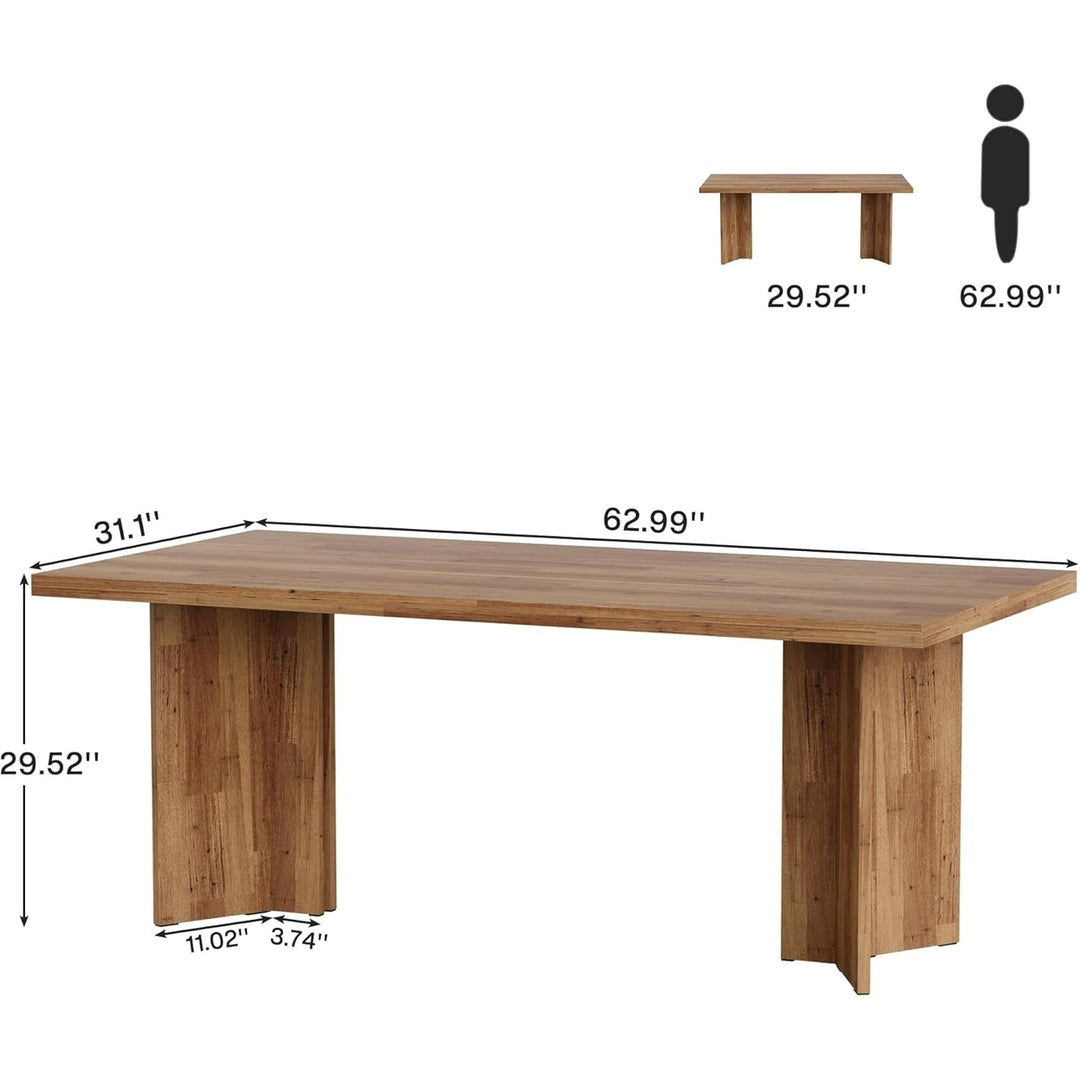 Tribesigns 63-inch Executive Desk, Vintage Office Computer Desk with Large Tabletop, Farmhouse Wood Writing Conference Image 6